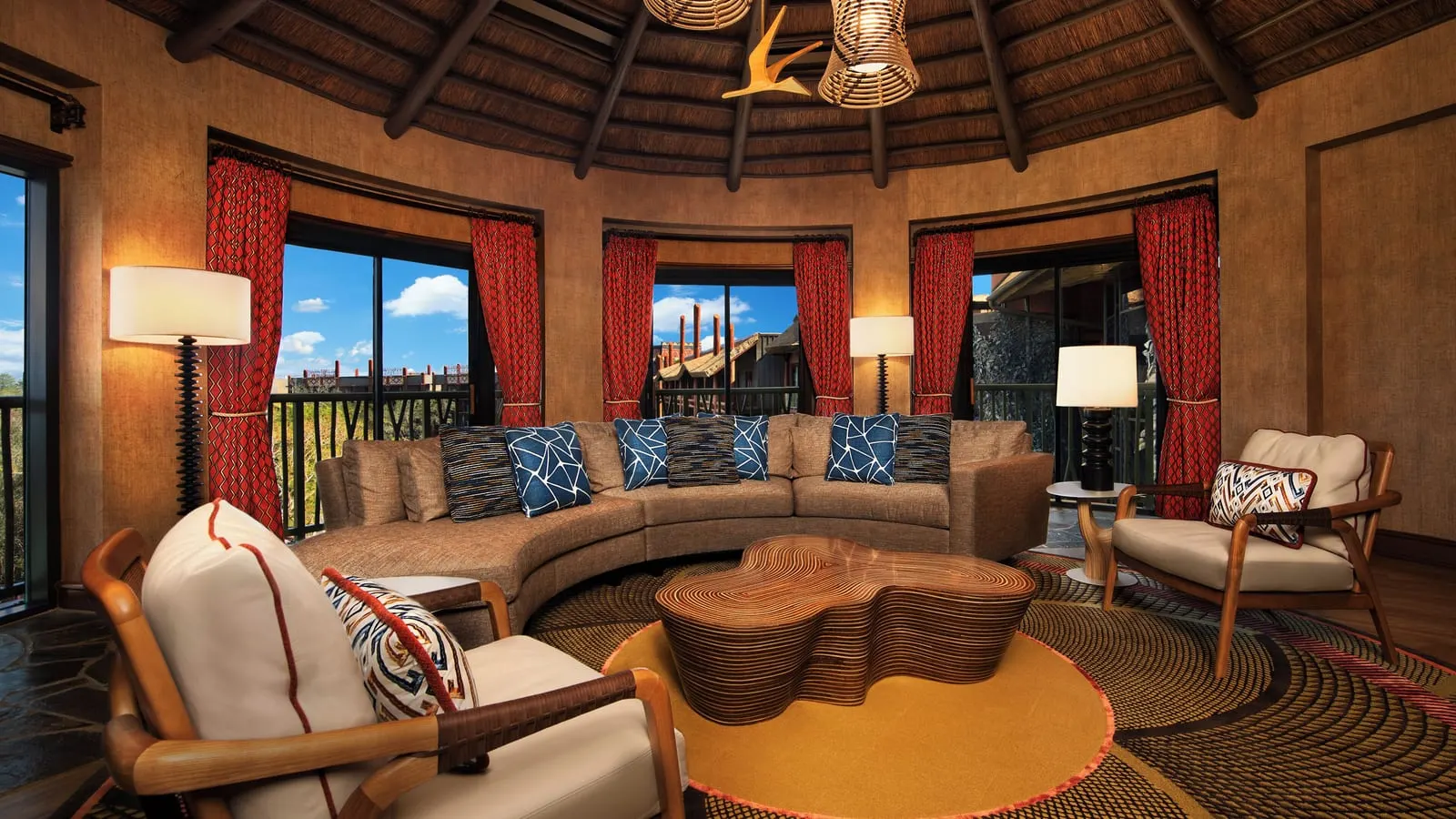 Disney's Animal Kingdom Lodge: The Royal Asante Presidential Suite's thatched sitting room