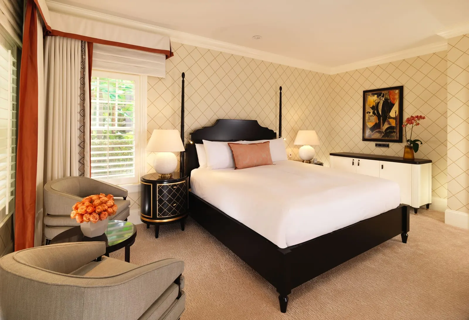 The Beverly Hills Hotel: A Bungalow Room with a garden window
