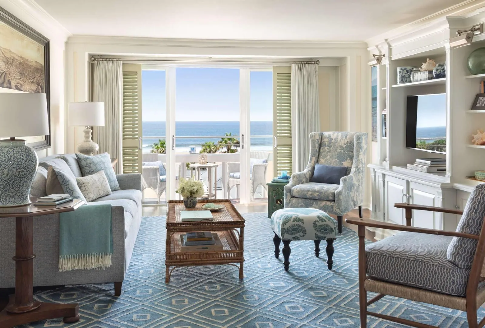 Shutters on the Beach: A suite sitting room facing the sea