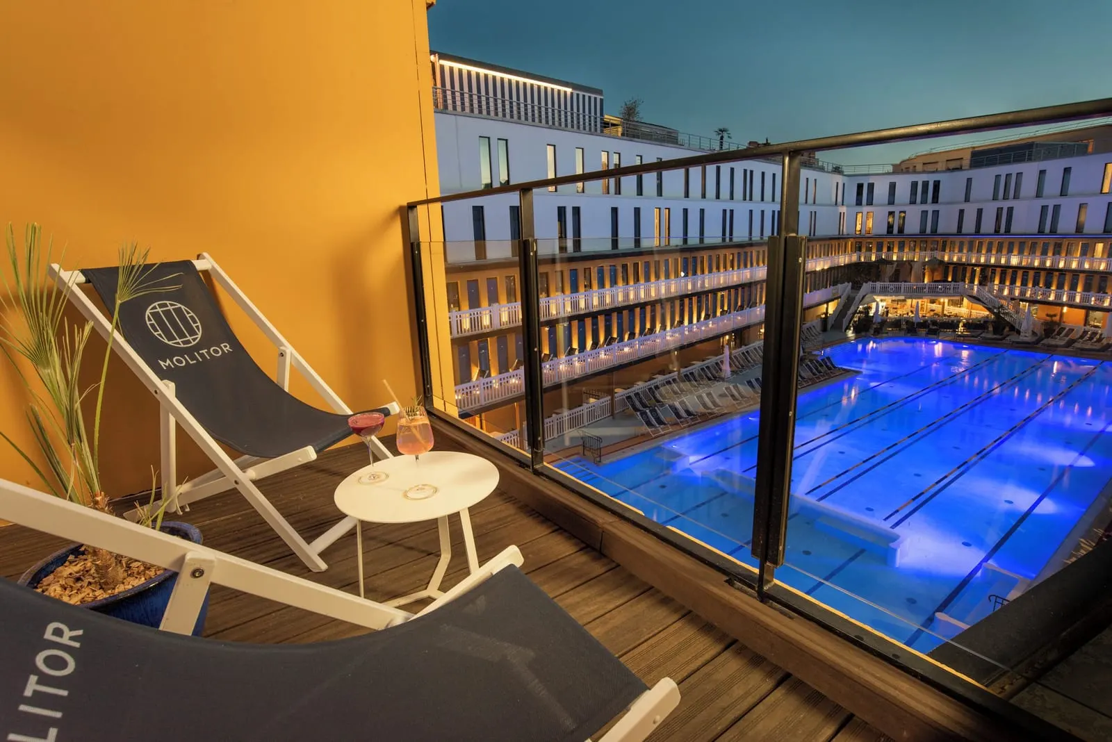Hôtel Molitor Paris: A Pool Suite balcony over the outdoor pool