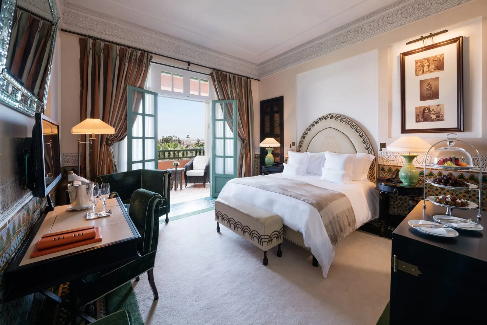 La Mamounia: A Park Deluxe Room opening onto its terrace