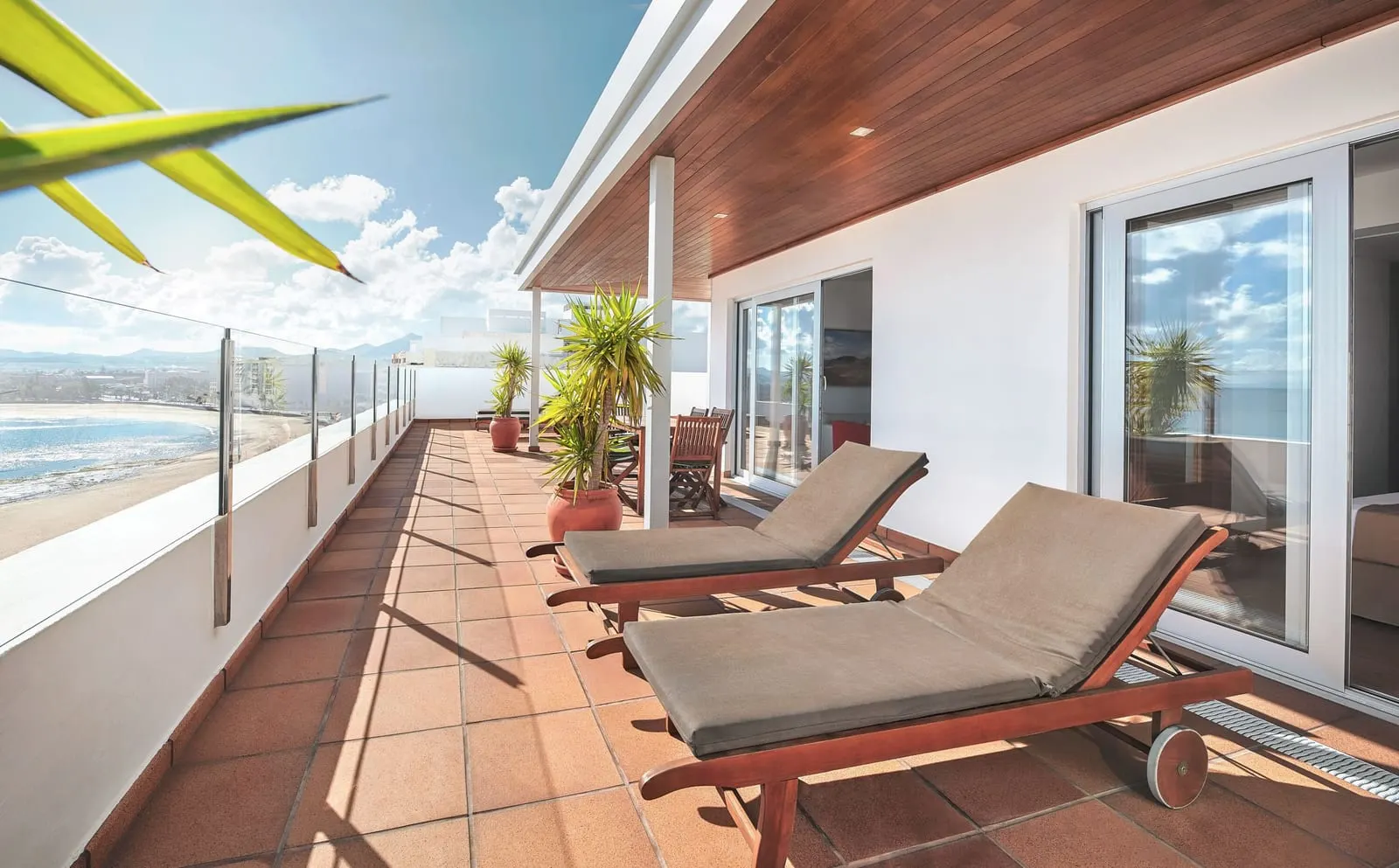 Hotel Lancelot: A top-floor suite's terrace above the beach