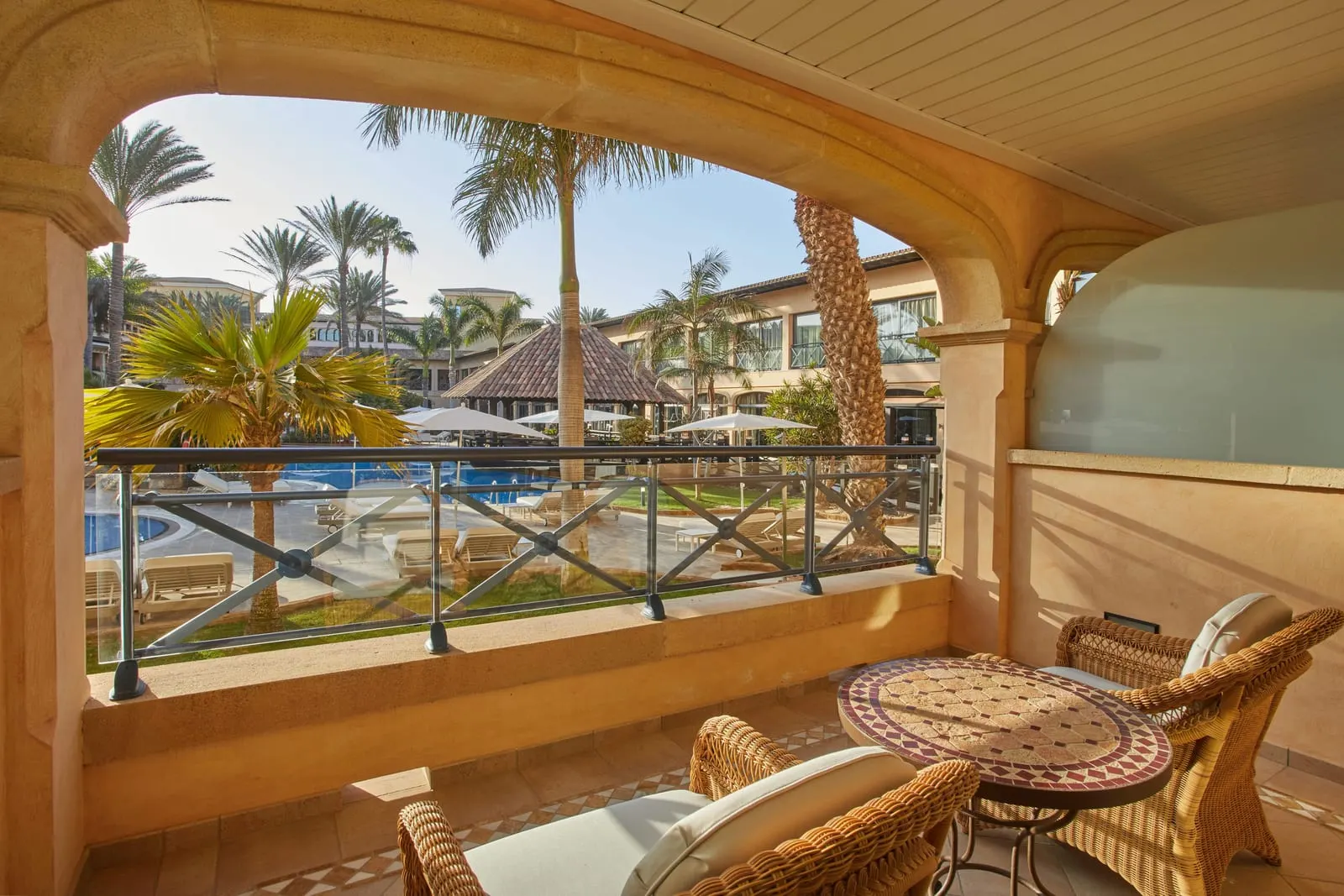 Secrets Bahía Real Resort & Spa: A Junior Suite Pool View balcony above the pool