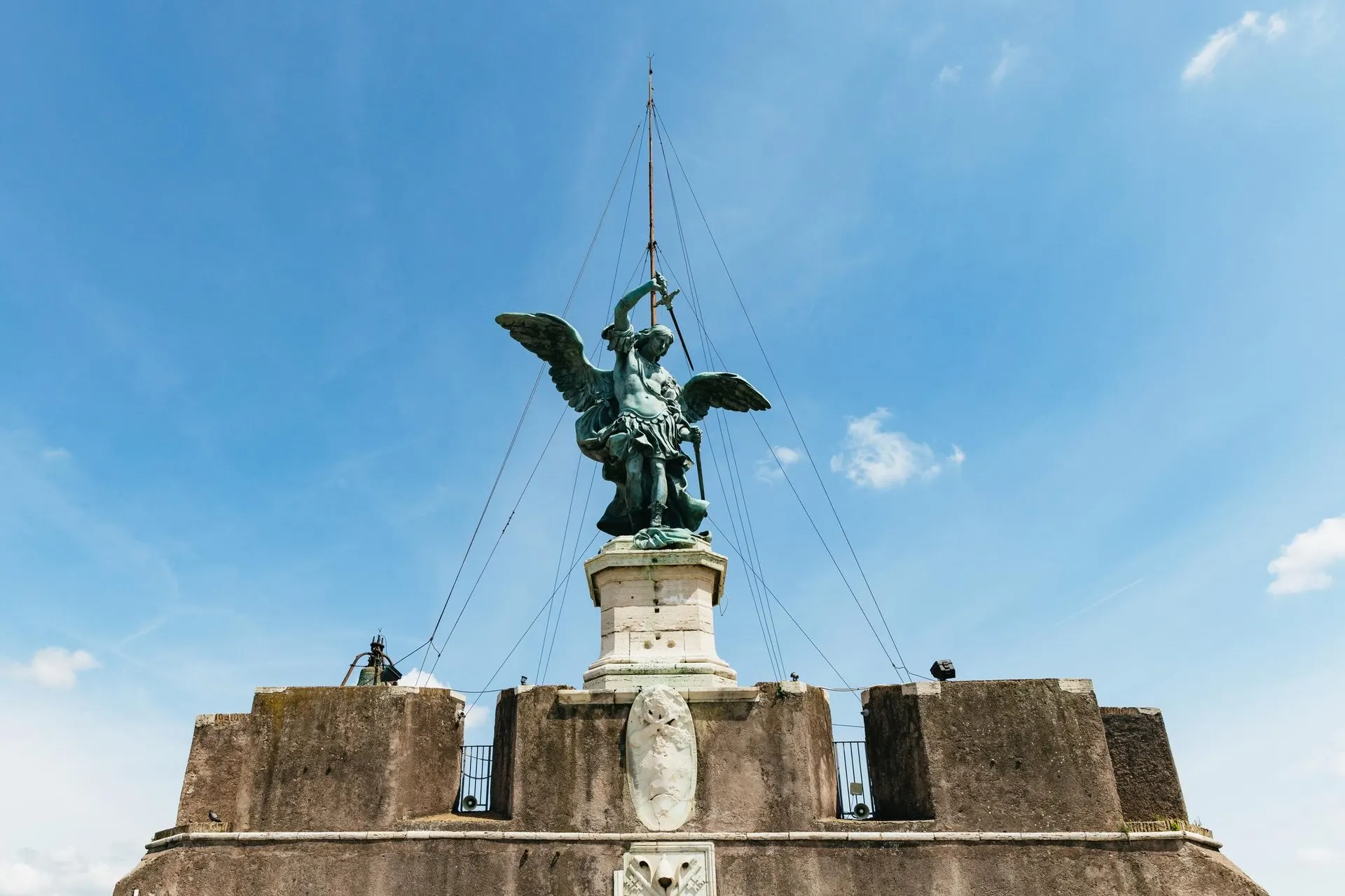 The bronze angel on top of Castel Sant'Angelo