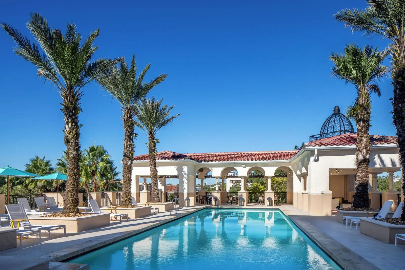 The Alfond Inn: The pool terrace and its arcaded loggia