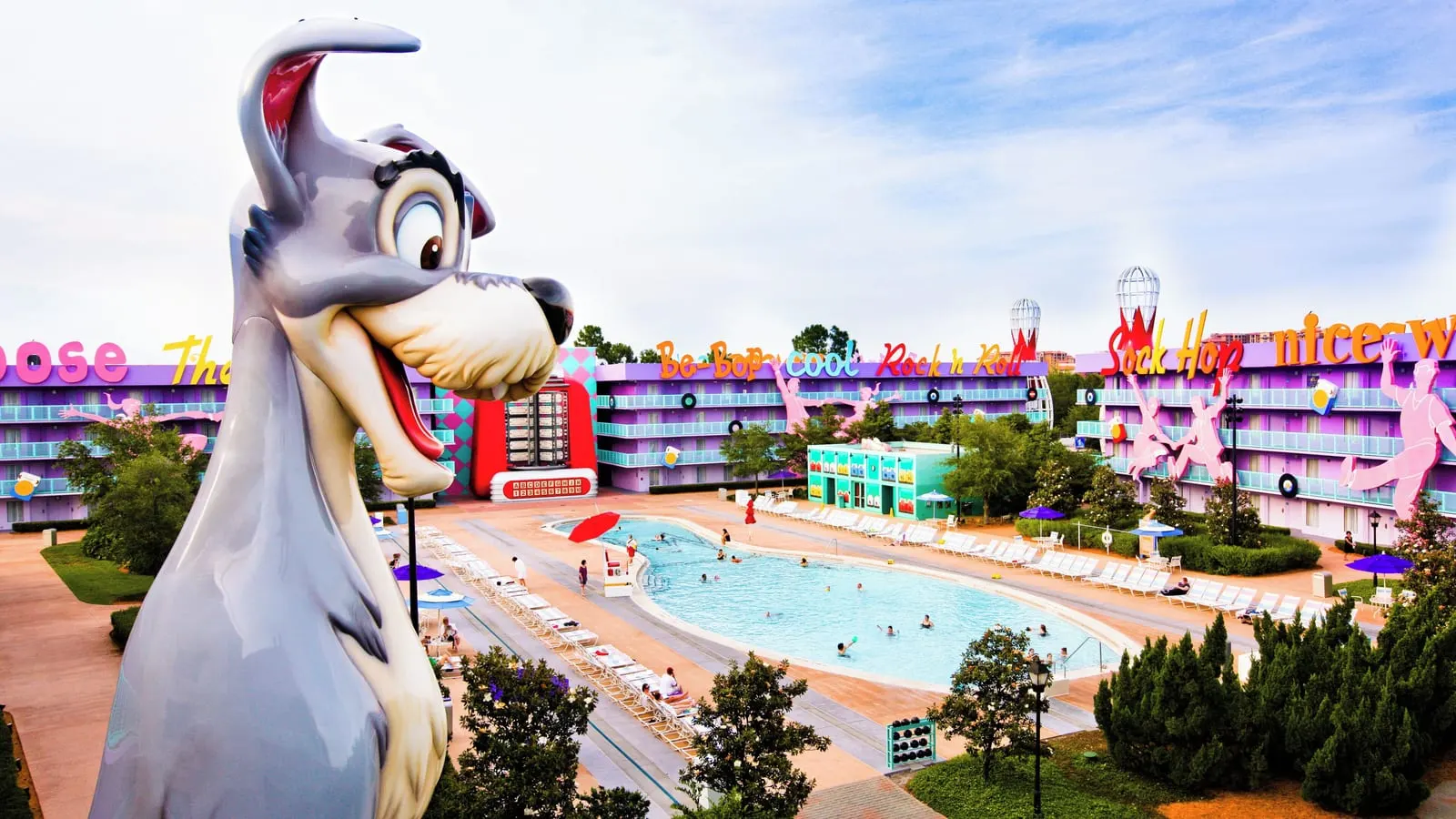 Disney's Pop Century Resort: The Bowling Pool in the 1950s section