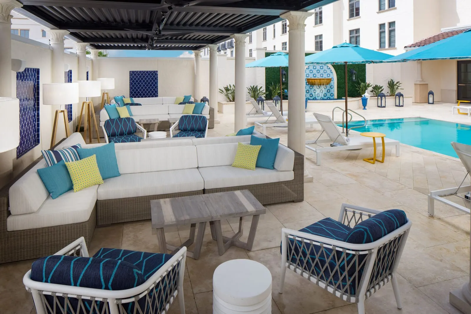 The Alfond Inn: The adults-only spa pool deck and its pergola