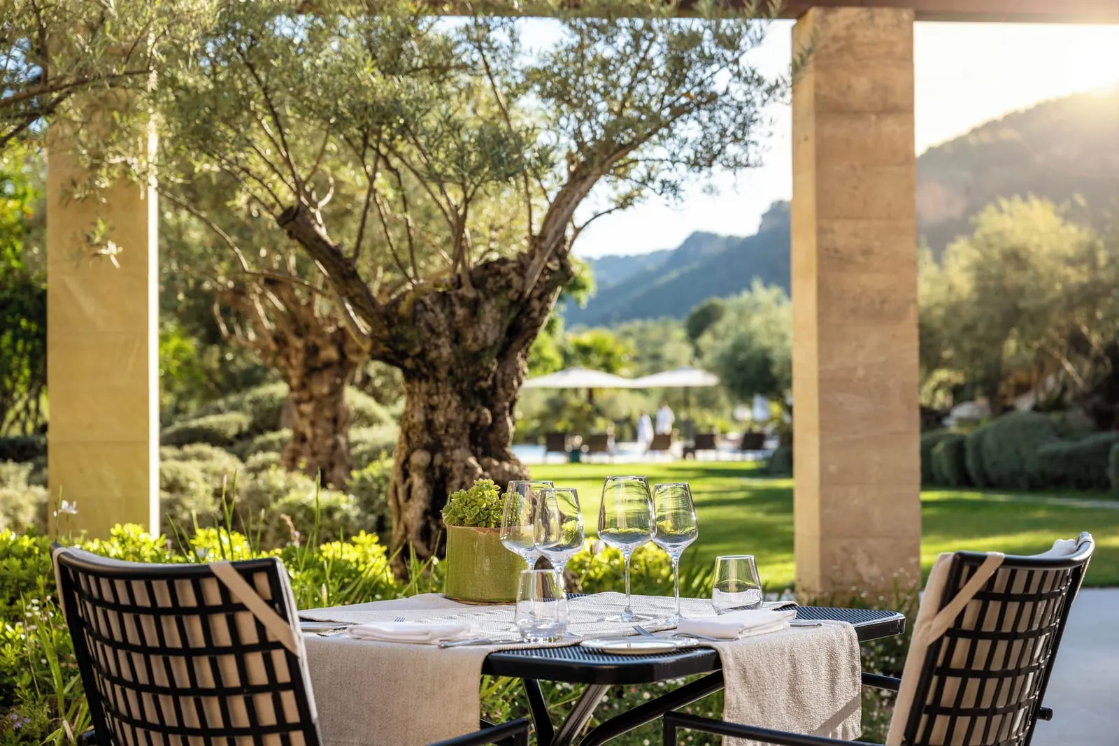 Castell Son Claret: Olivera's terrace among the olive trees