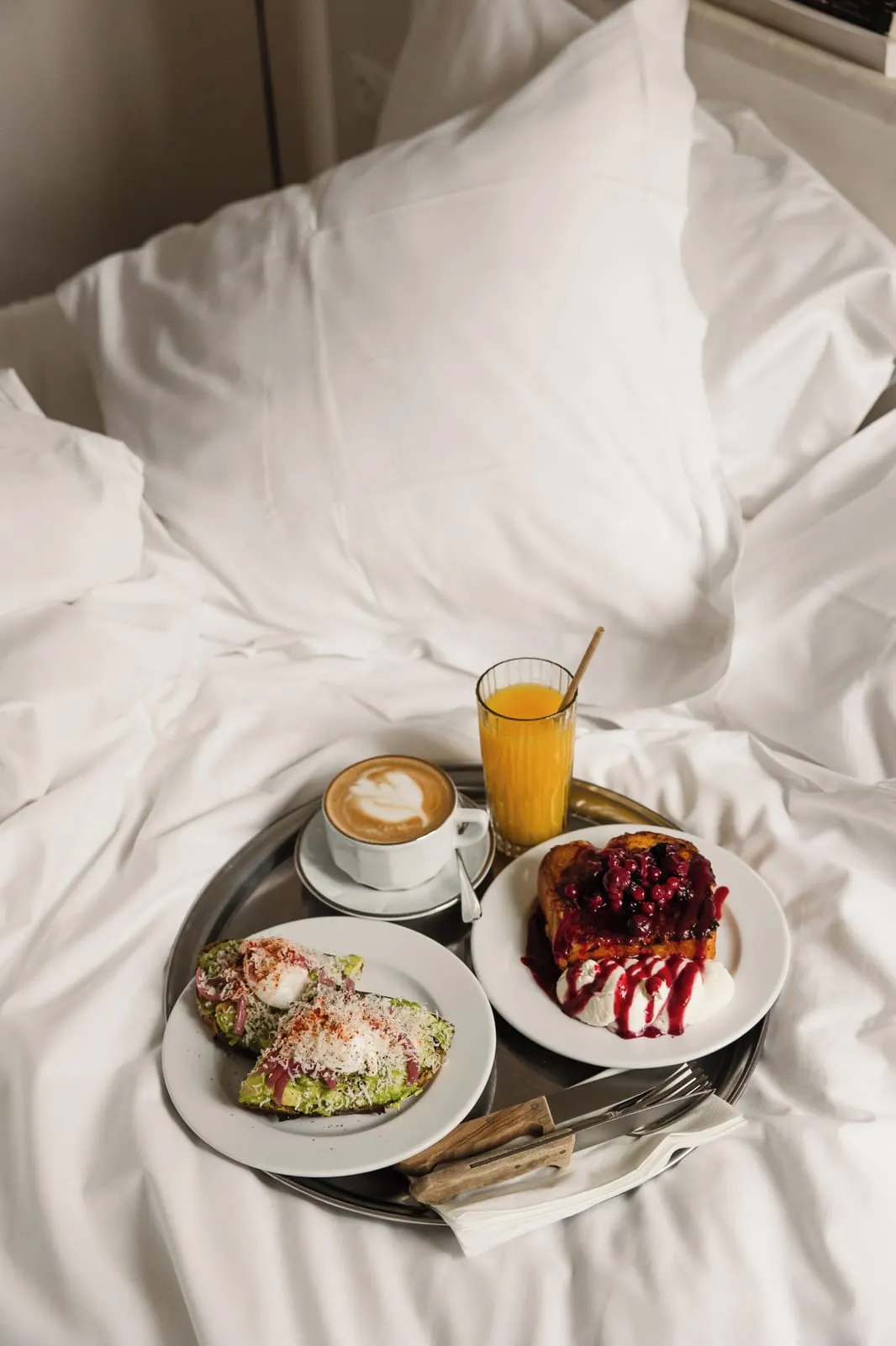 Le Pigalle: Breakfast on a tray in bed