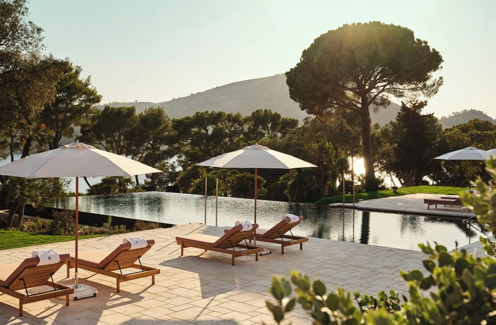 Four Seasons Resort Mallorca at Formentor: The adults-only pool, the bay through the pines