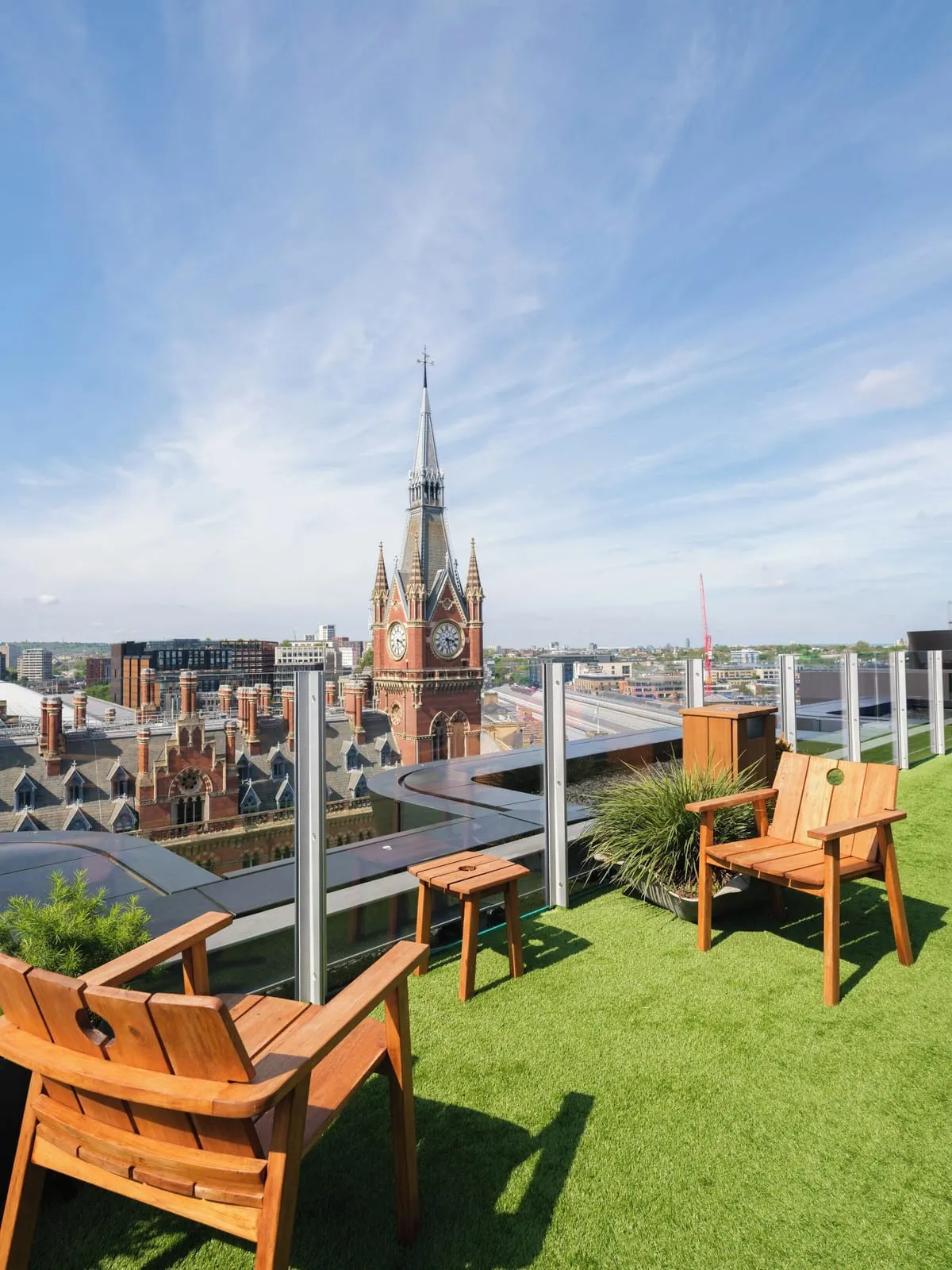The Standard, London: The roof lawn under the spire