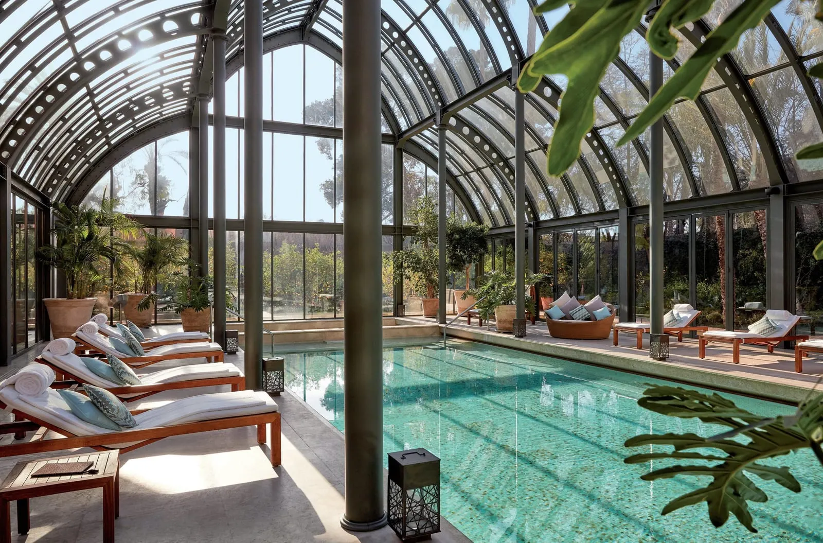 Royal Mansour Marrakech: The indoor pool under the glass canopy