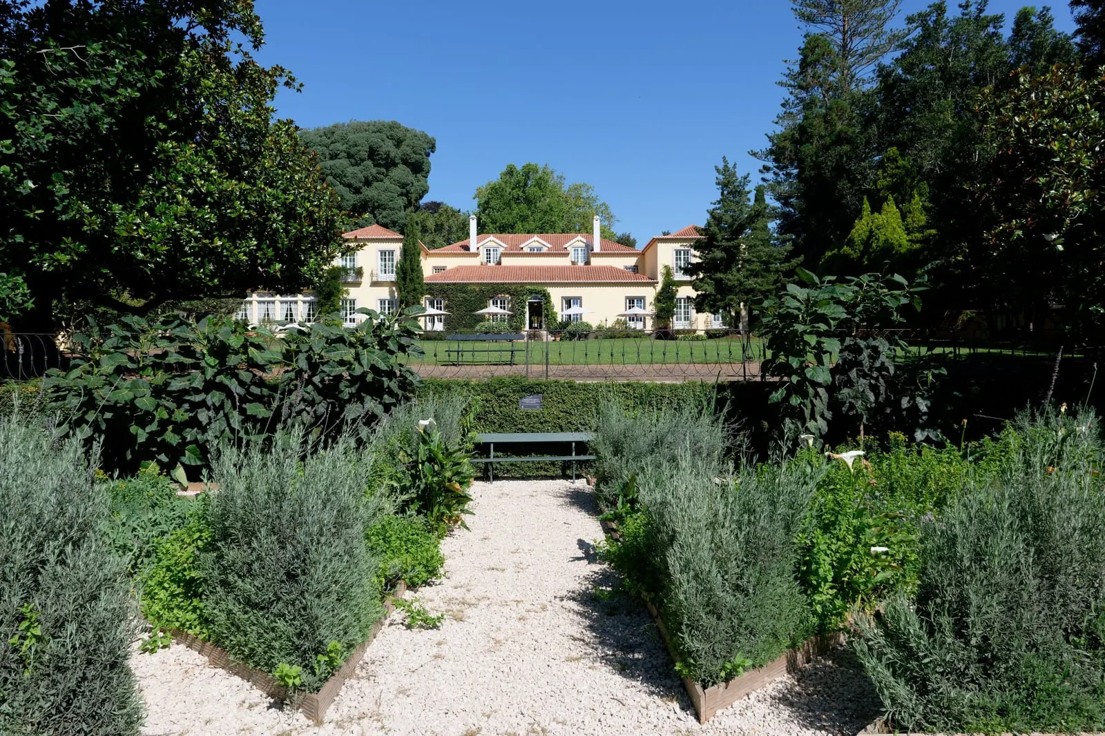 Casa Velha do Palheiro: Herb beds below the main house