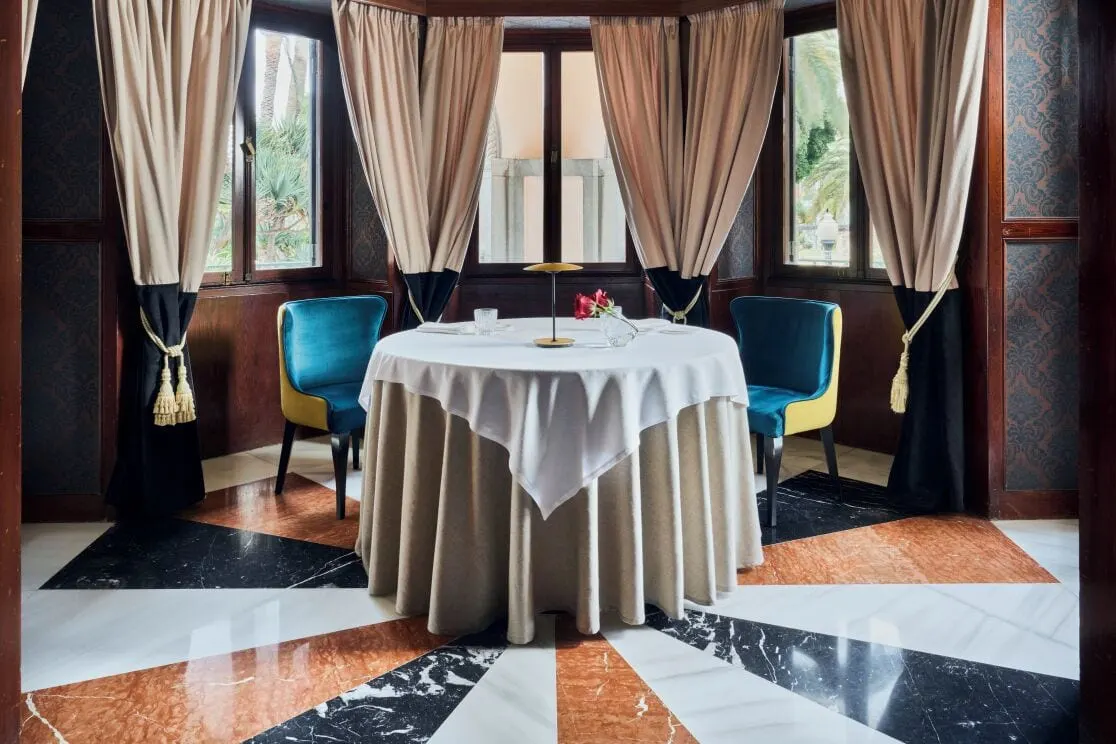 Santa Catalina, a Royal Hideaway Hotel: A bay-window table at Poemas