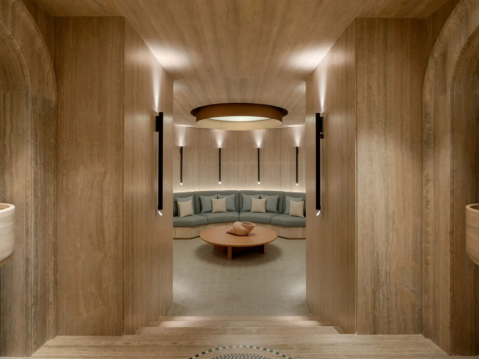 Six Senses Rome: The travertine rooms below