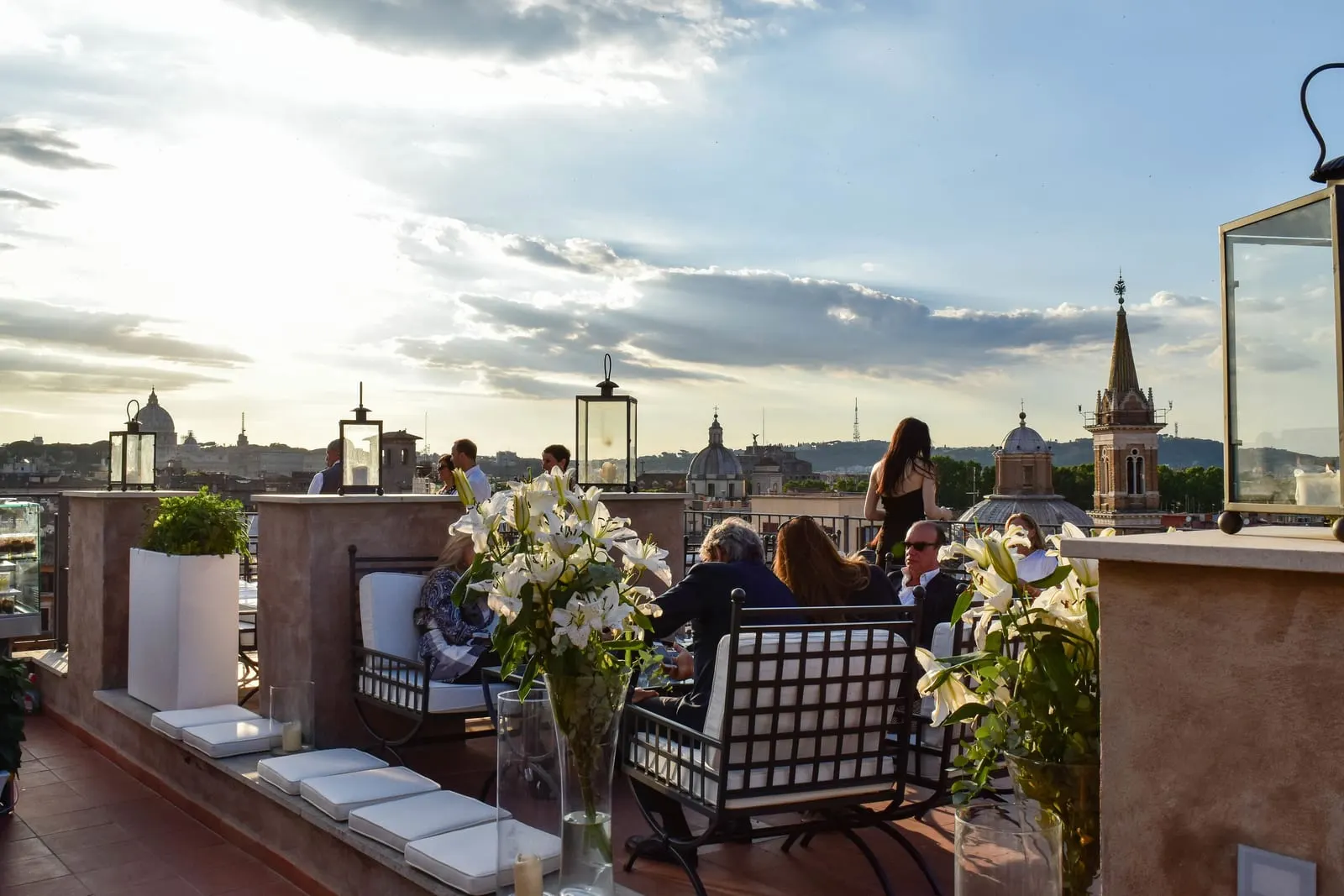 Eitch Borromini Palazzo Pamphilj: The roof terrace at sunset