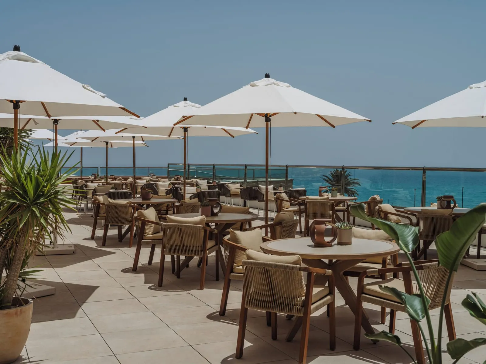 Paradisus by Meliá Fuerteventura: A terrace restaurant looking out to sea