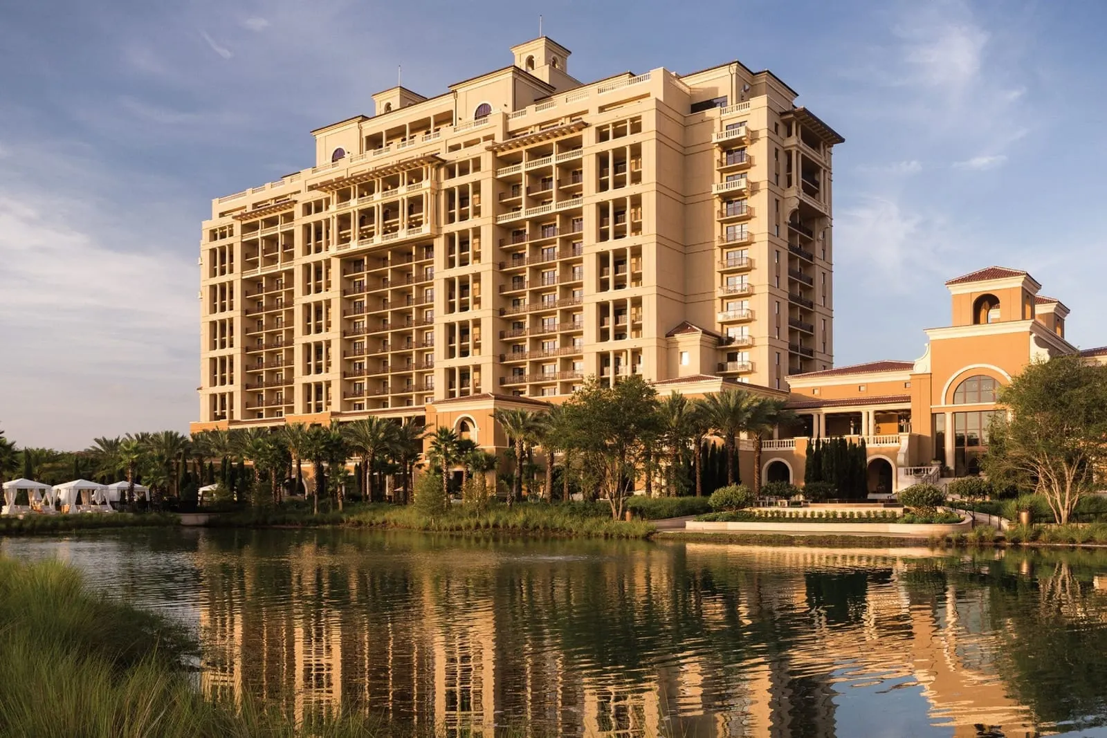 Four Seasons Resort Orlando at Walt Disney World Resort: The Spanish Revival tower beside the lake
