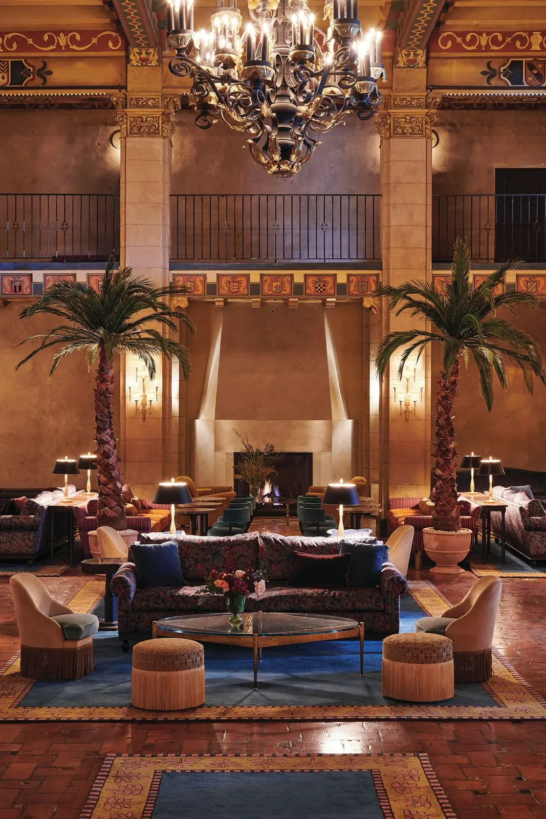The Hollywood Roosevelt: The Spanish Colonial lobby and its fireplace