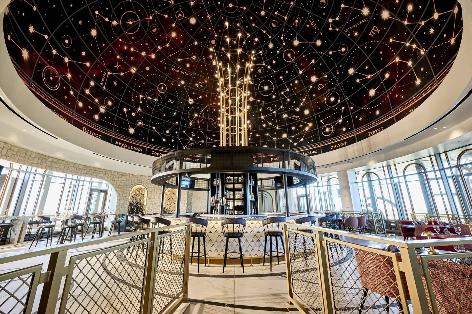 Universal Helios Grand Hotel, a Loews Hotel: Constellations over the round bar at Bar Helios