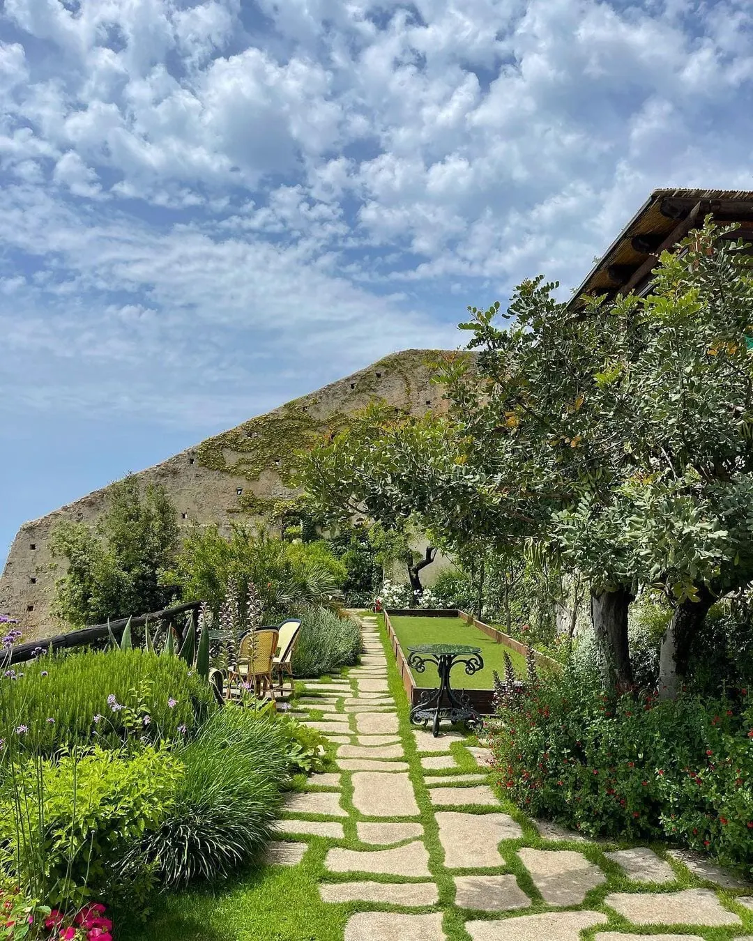 Monastero Santa Rosa Hotel & Spa: A stone path through the terraced gardens
