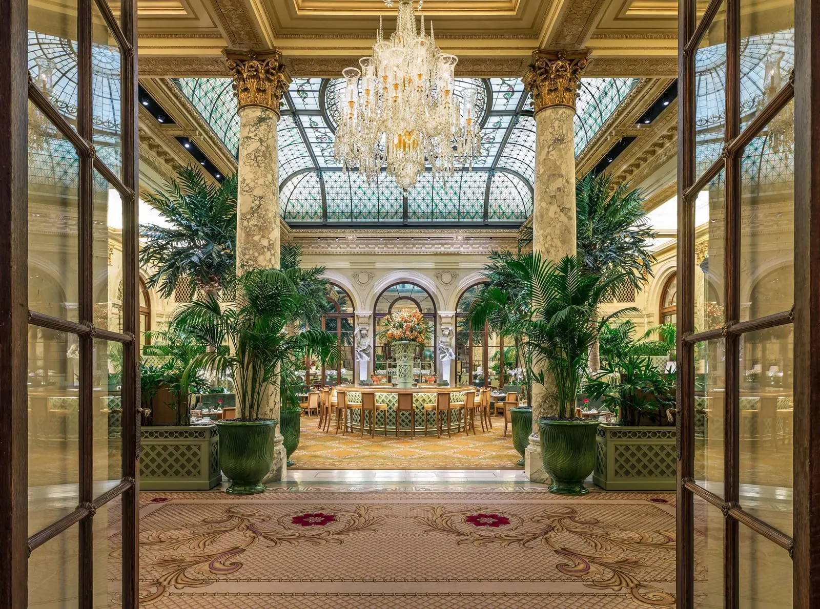 The Plaza: The Palm Court under its stained-glass laylight