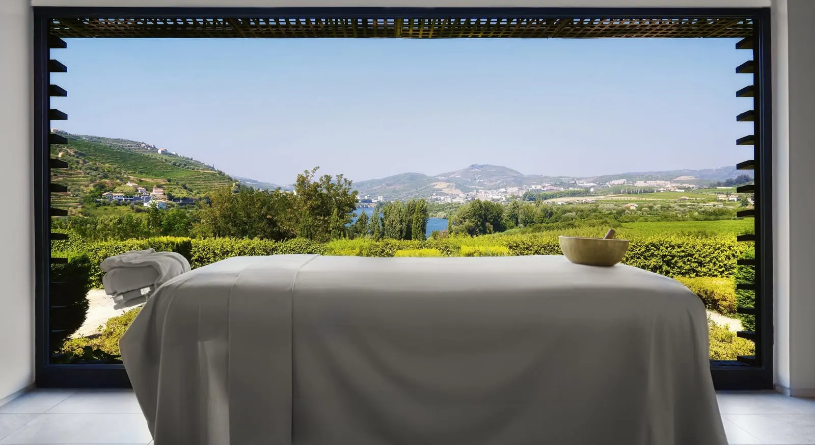 Six Senses Douro Valley: A treatment room with the valley beyond