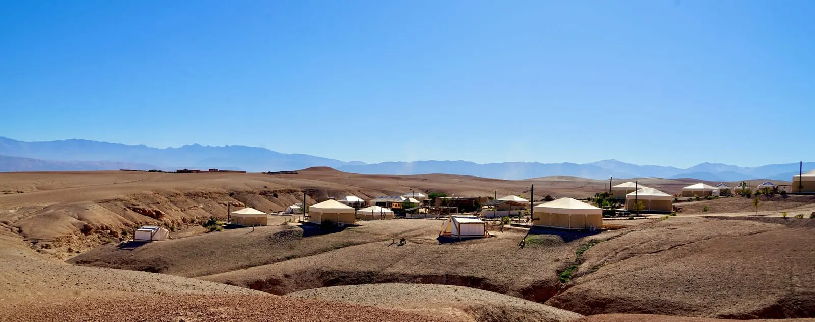 Inara Camp: The tents spread across the Agafay hills