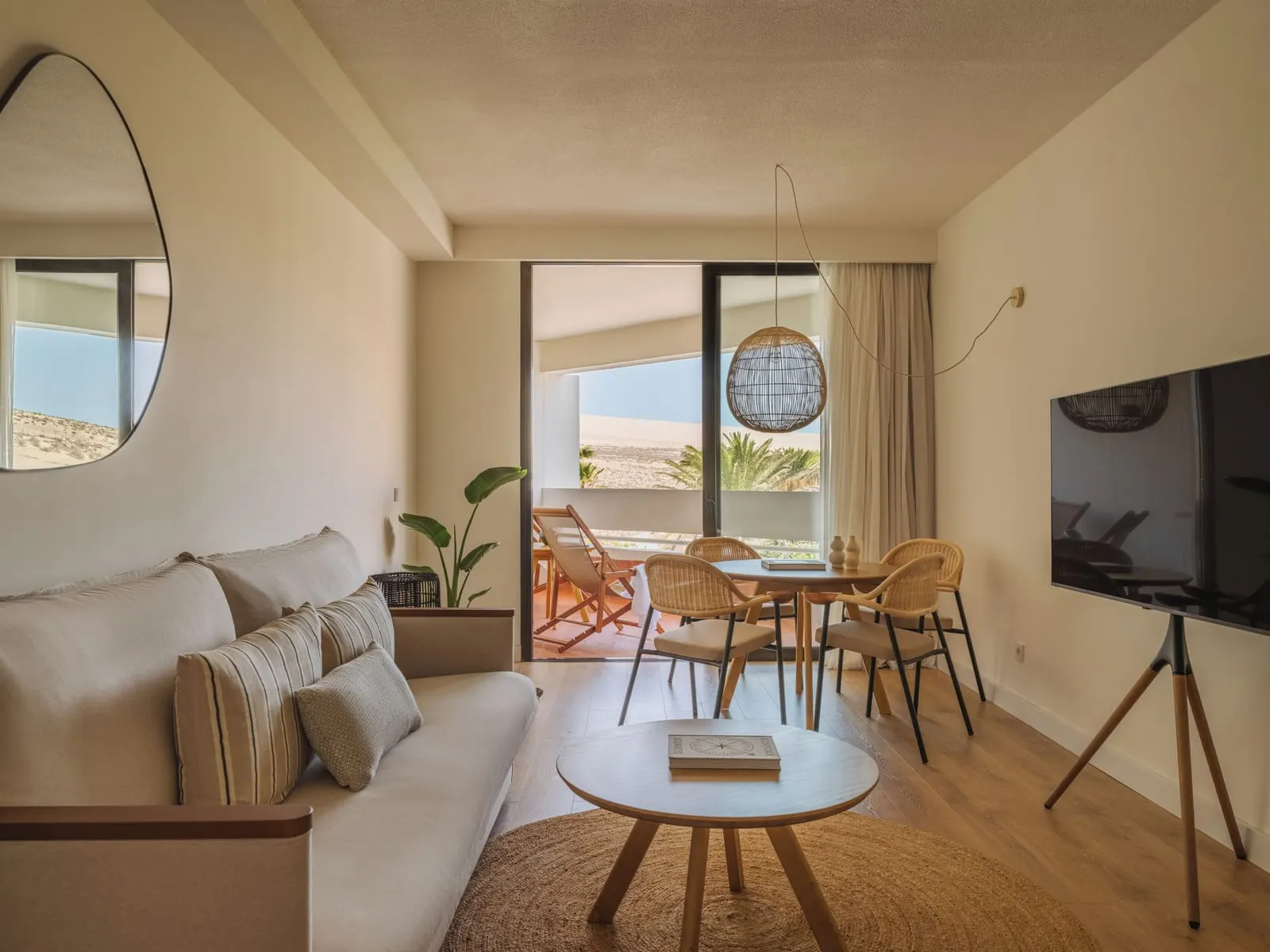 Paradisus by Meliá Fuerteventura: The lounge of a Suite, opening to its balcony