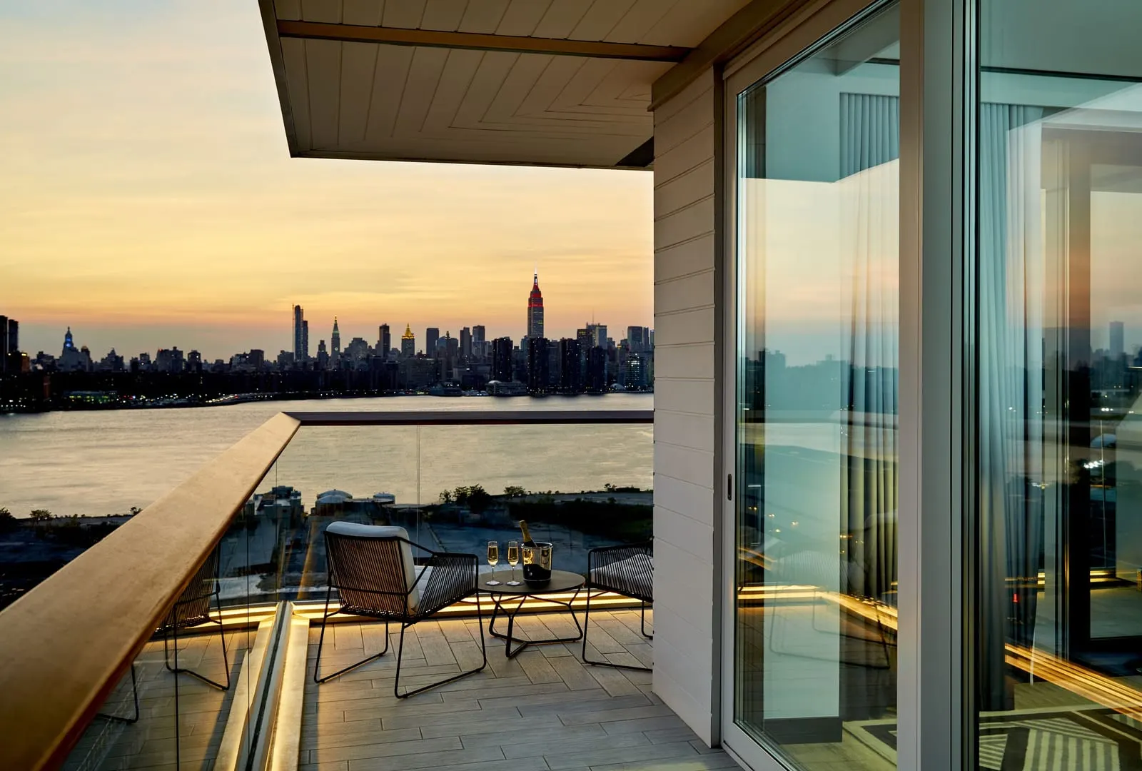 The William Vale: A balcony at dusk