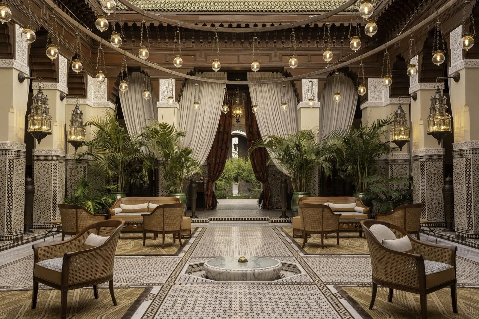 Royal Mansour Marrakech: The main courtyard under hanging lanterns