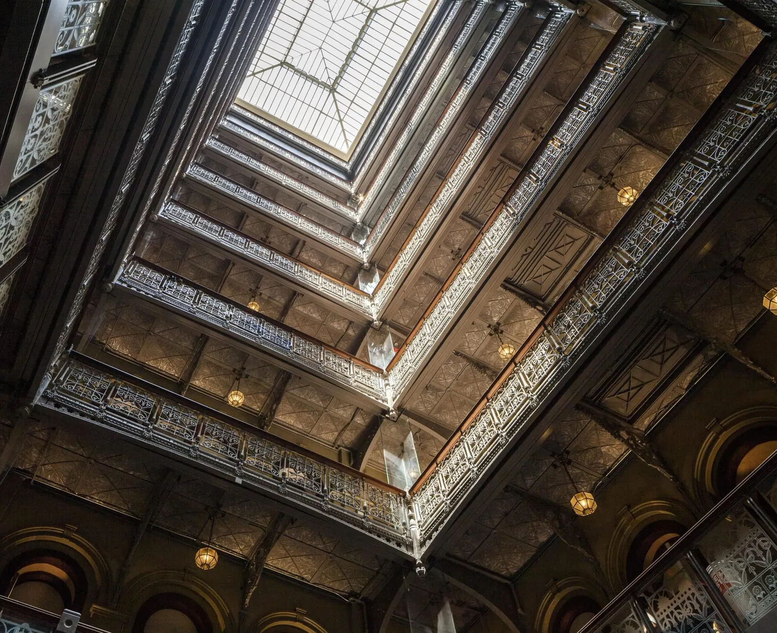 The Beekman, A Thompson Hotel: The atrium, rising nine storeys to its pyramid skylight