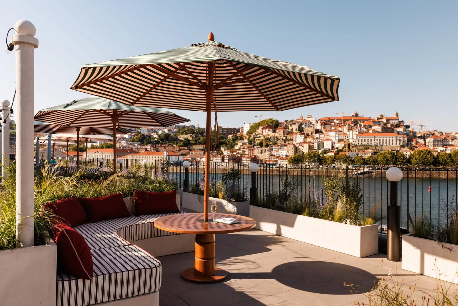 The Rebello Hotel & Spa: The terrace at dusk