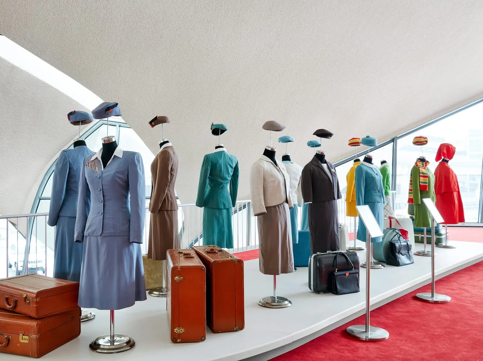 TWA Hotel: TWA uniforms in the free museum displays
