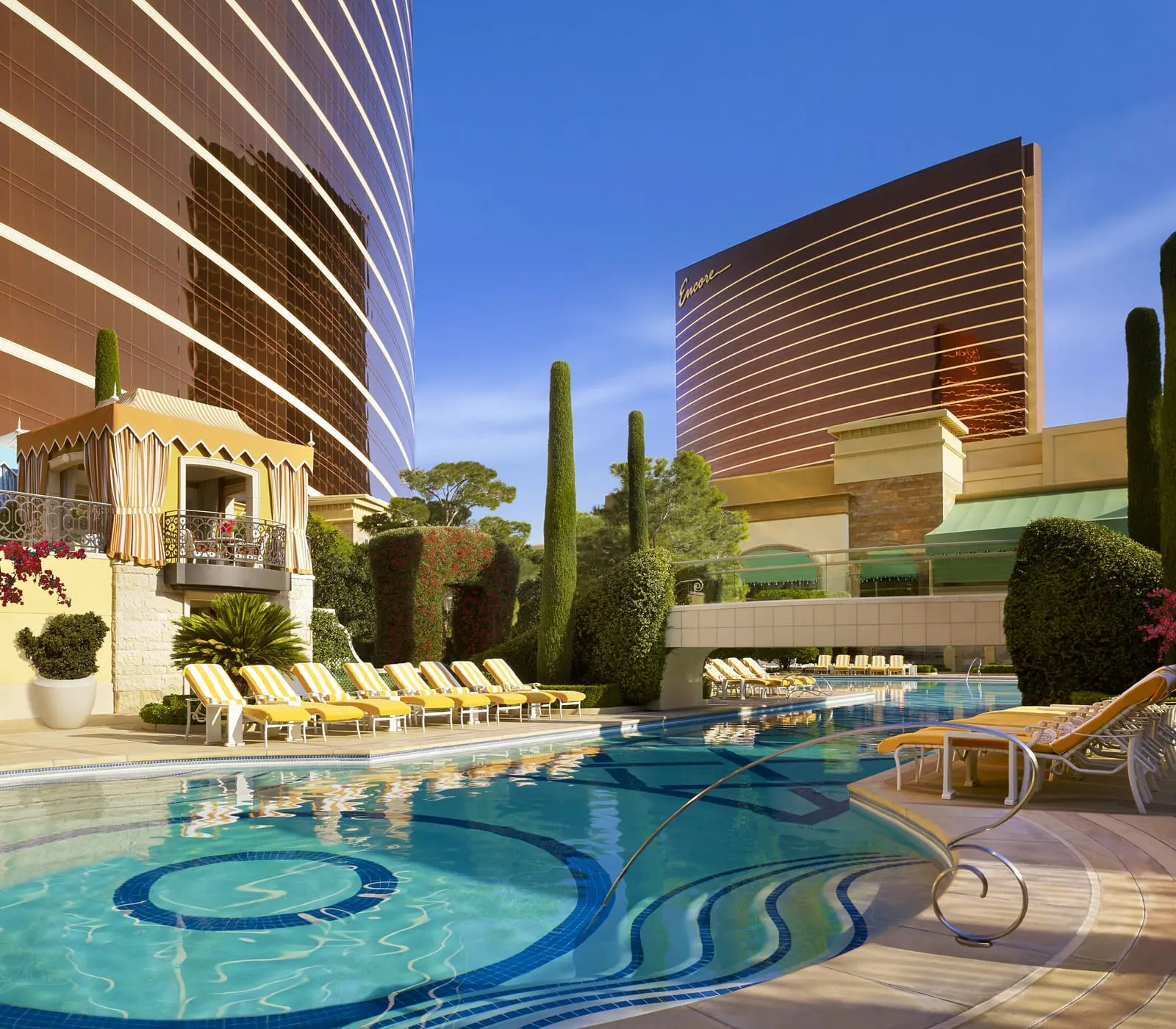 Wynn Las Vegas: The Pool at Wynn, with Encore behind