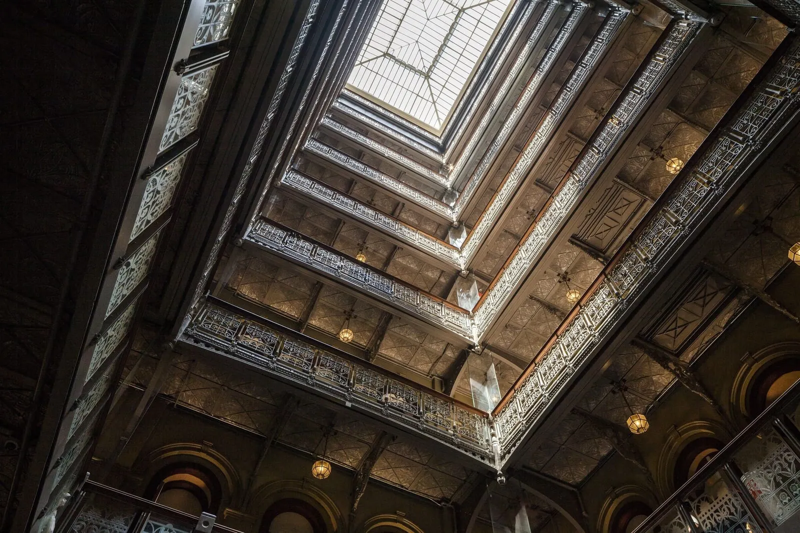 The Beekman, A Thompson Hotel: Looking up through the galleries
