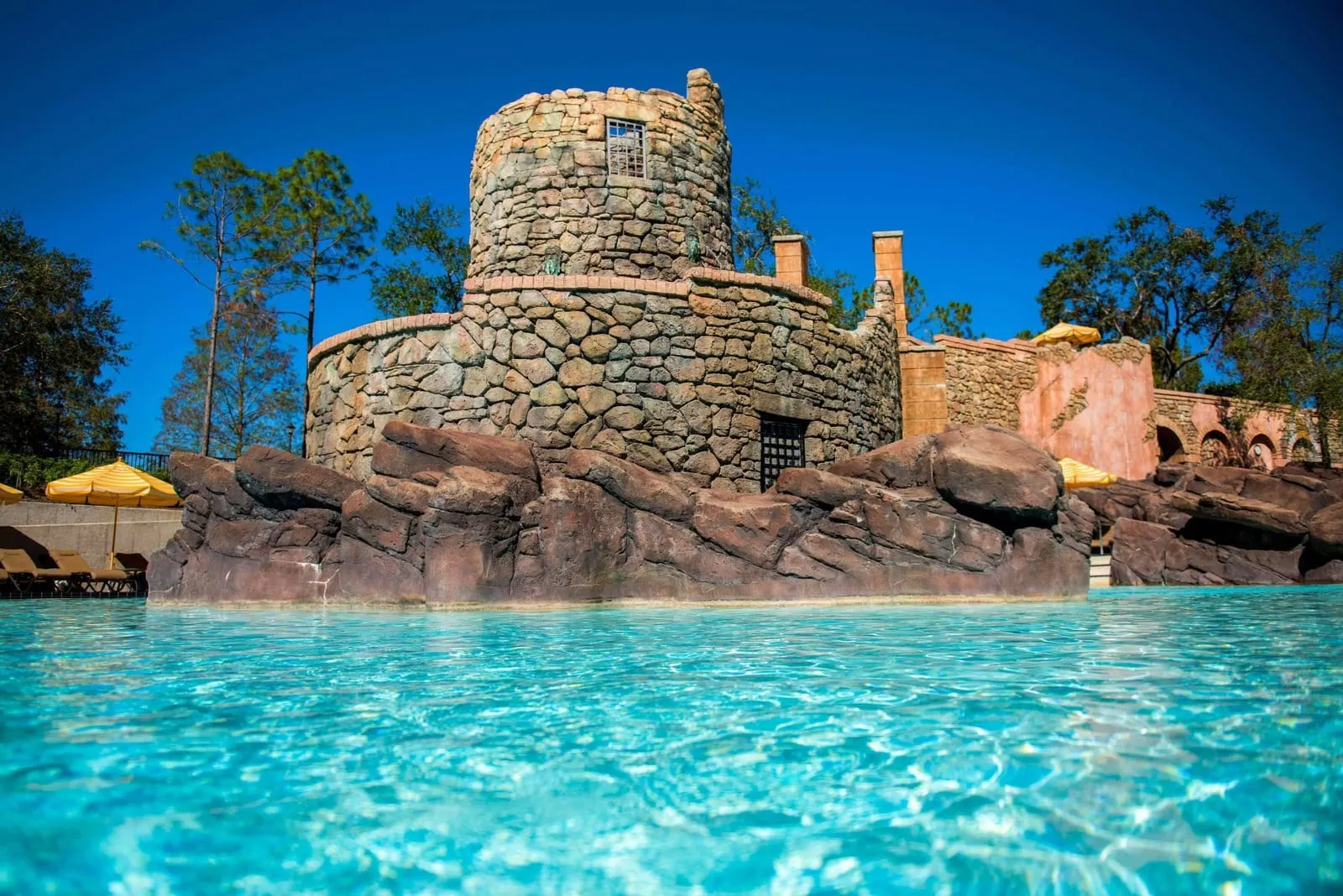 Loews Portofino Bay Hotel: The Beach Pool and its stone tower