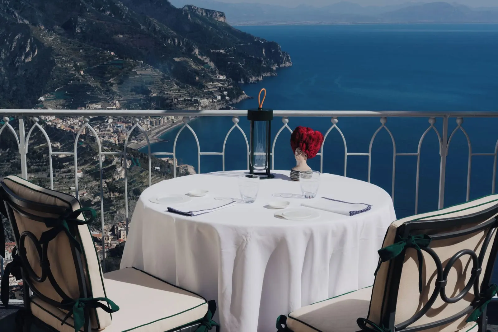 Caruso, A Belmond Hotel: A table set on the terrace above the coast