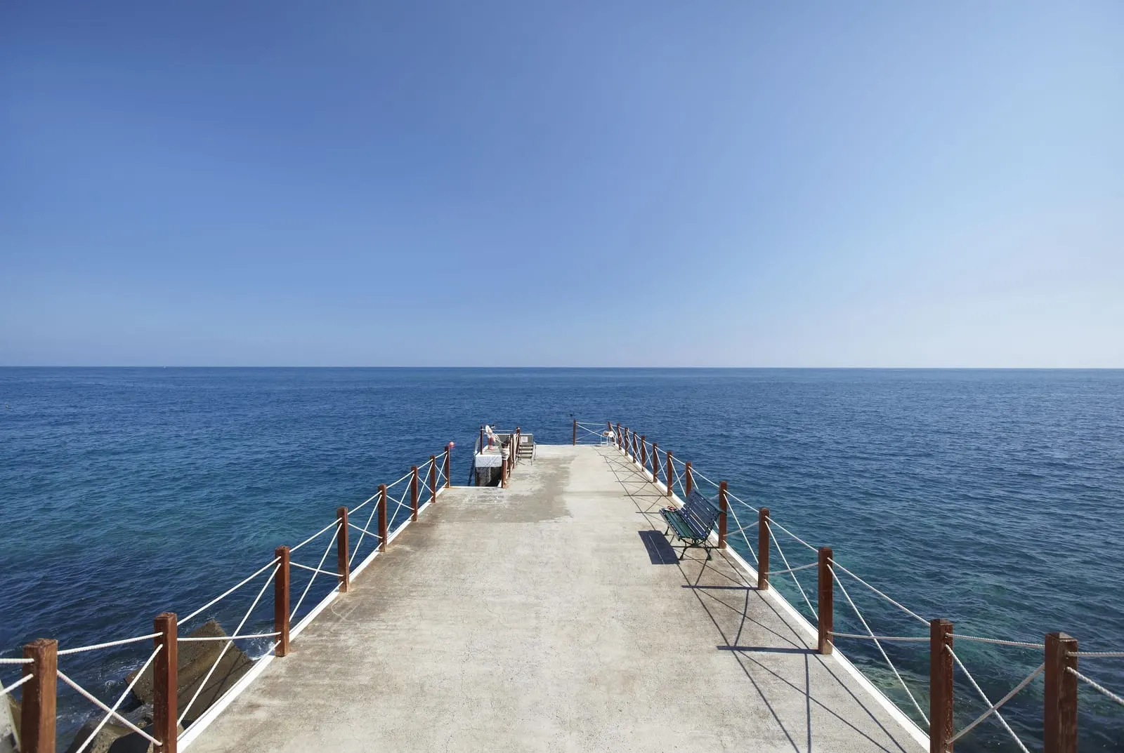 The Cliff Bay: The concrete jetty into the Atlantic
