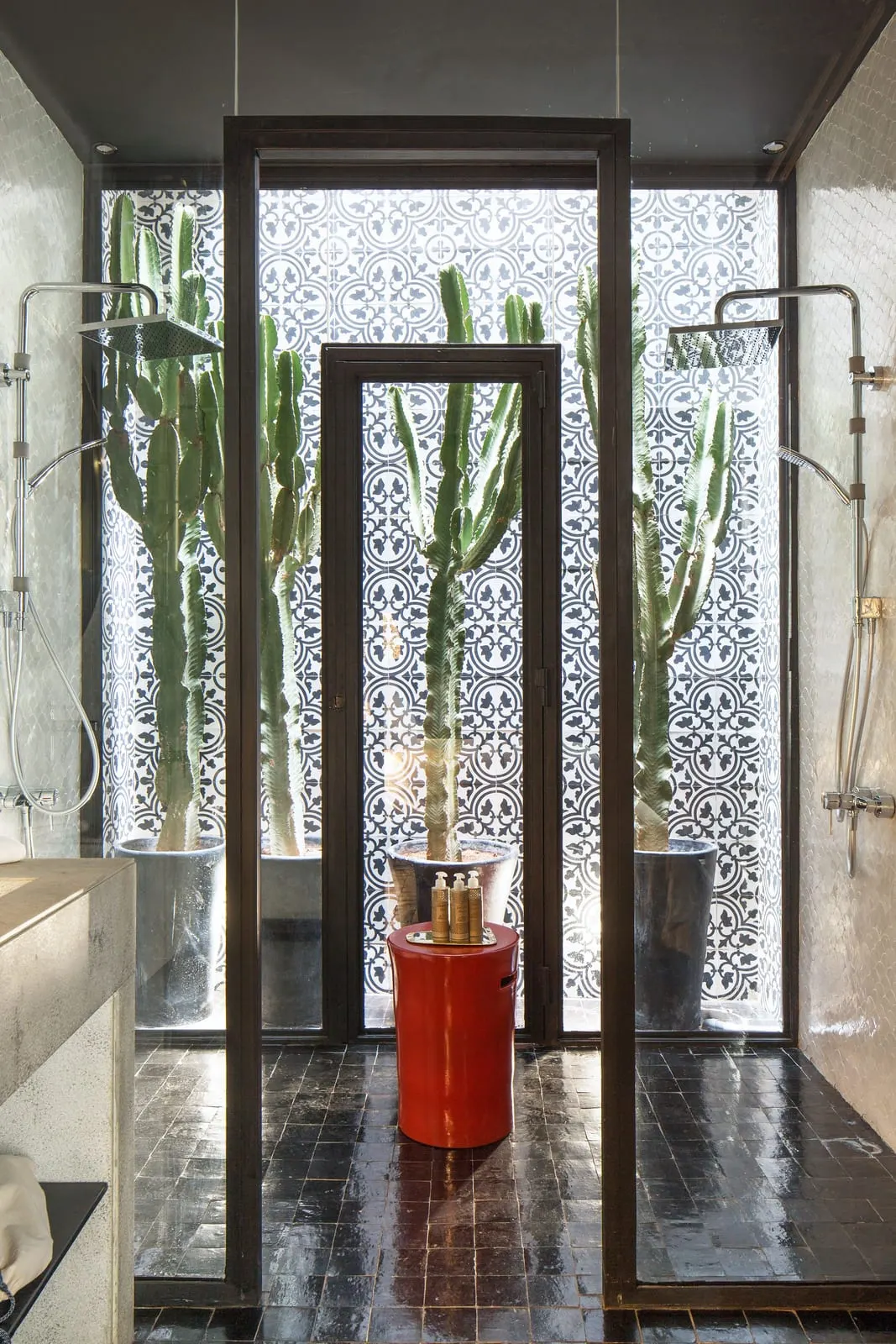 Dar Kandi: The Cactus Suite's double shower and cactus garden