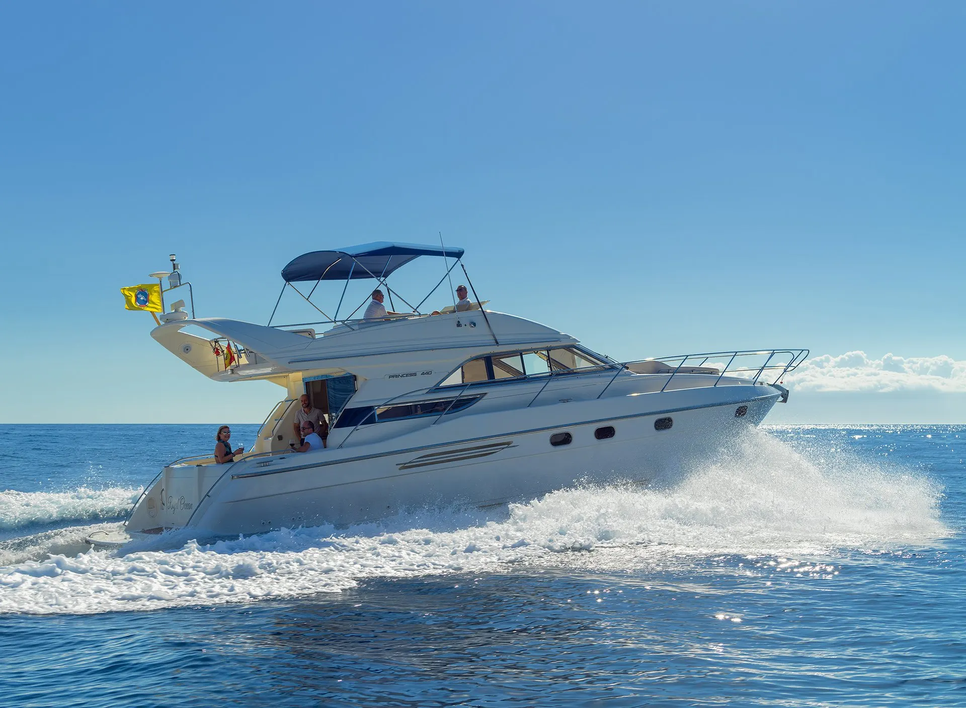 The Royal Ocean motor yacht under way off the south coast of Tenerife
