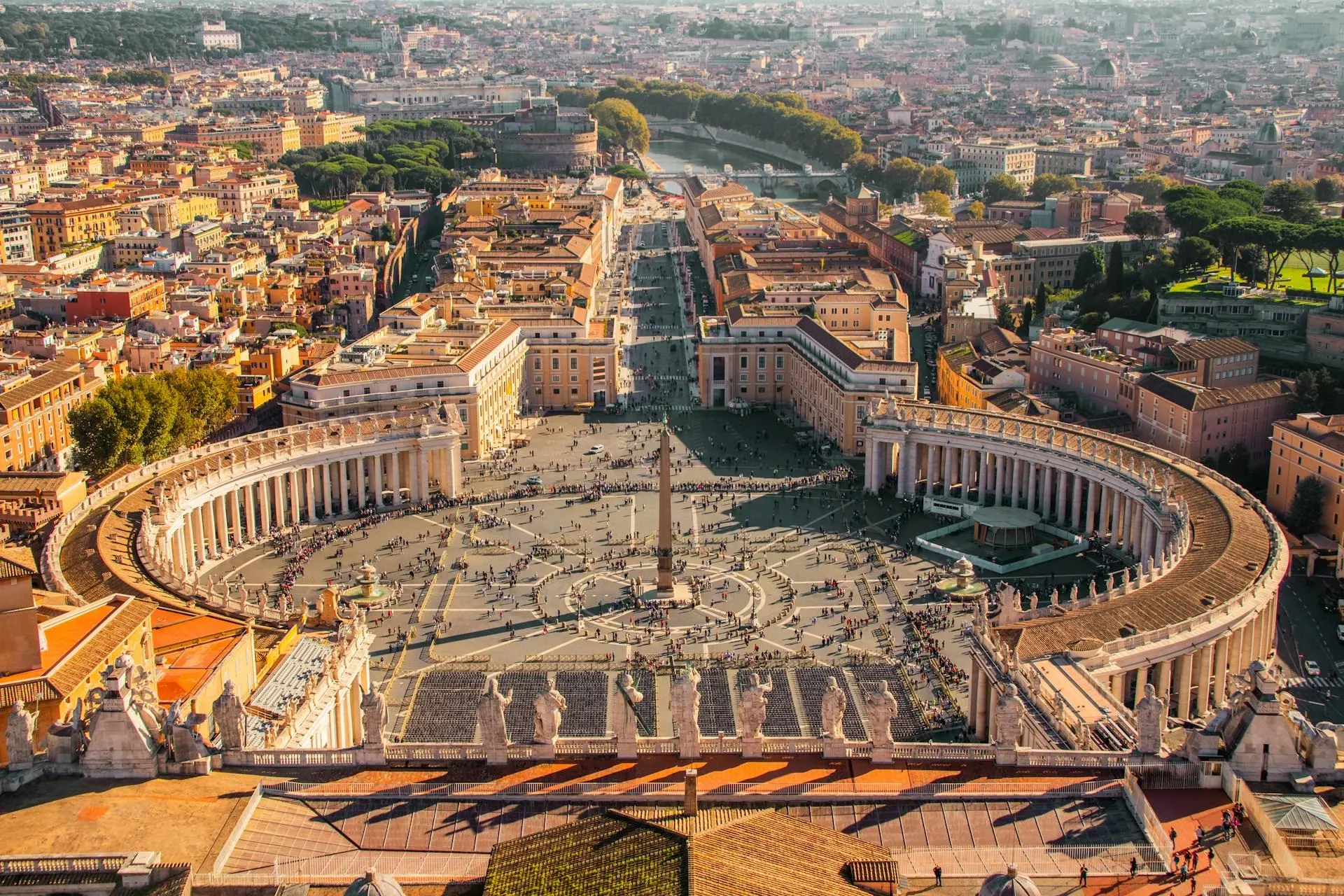 St Peter's Square seen from the top of the dome