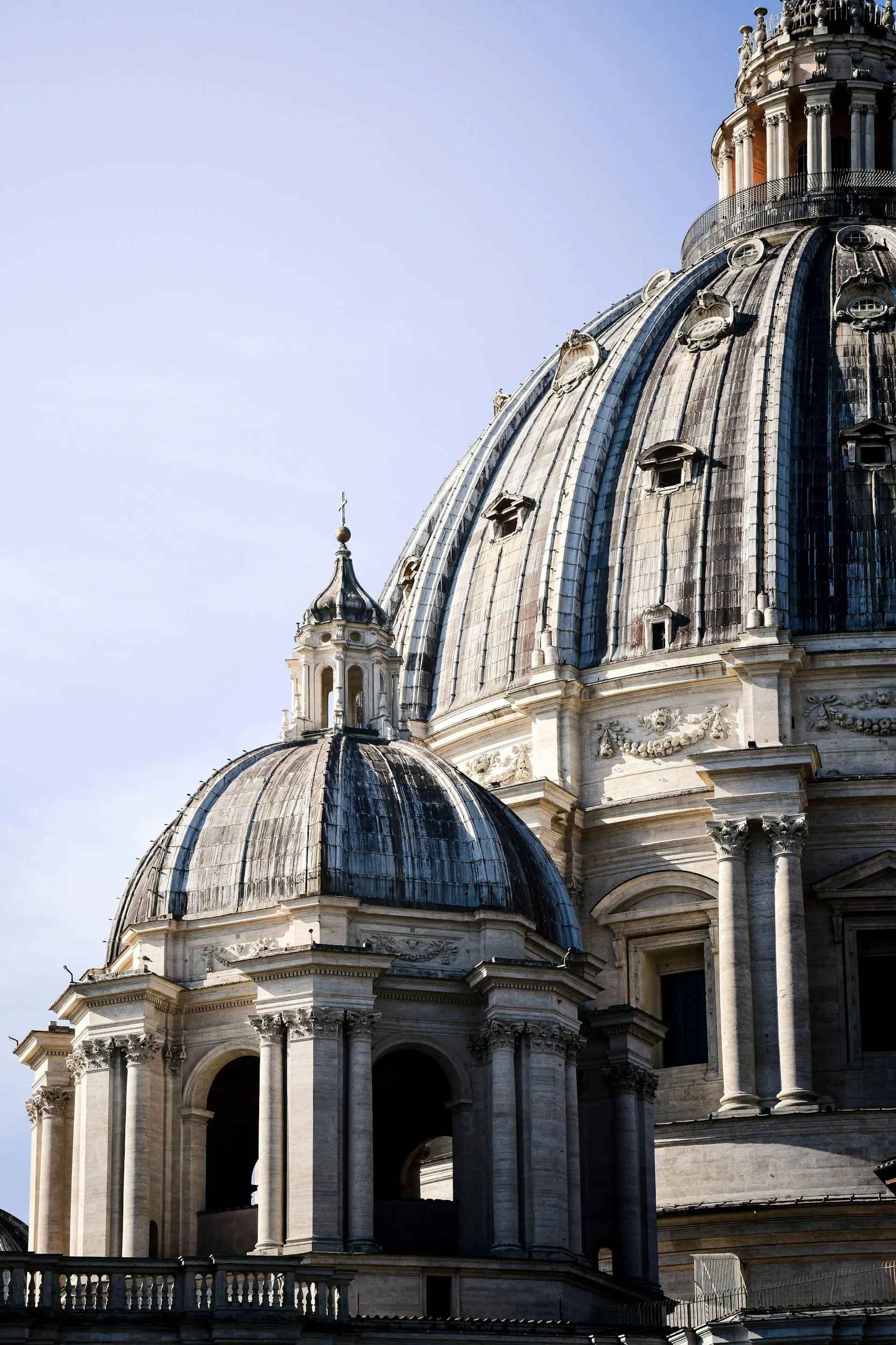 The dome and a side cupola seen from the basilica's roof terrace