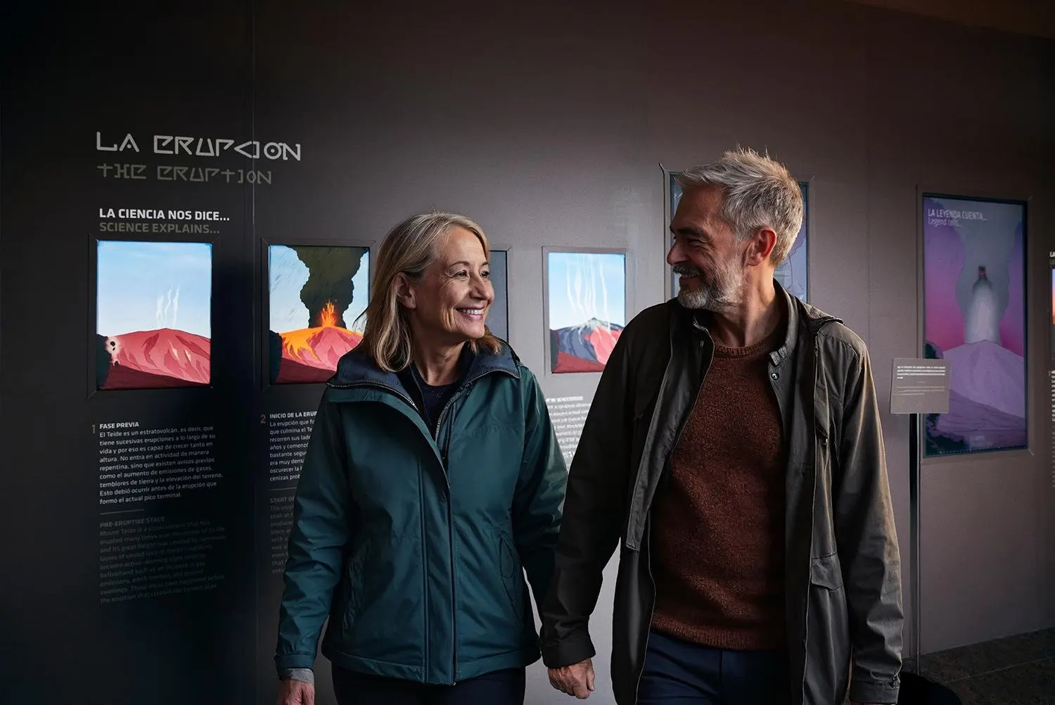 Visitors in the Science and Legend exhibition at the cable car base station