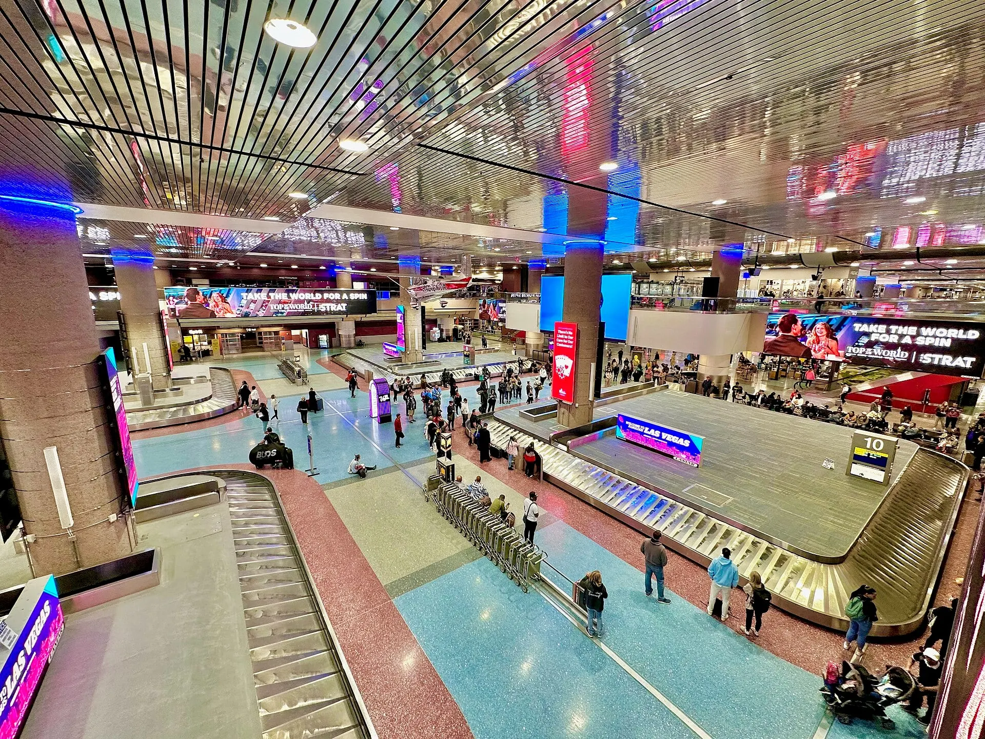 The baggage reclaim hall at Harry Reid International Airport in Las Vegas