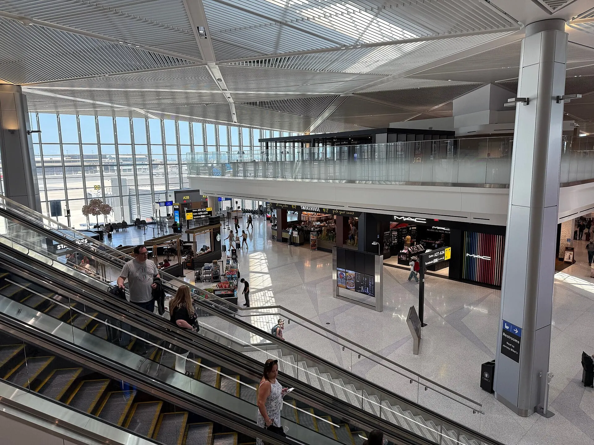 The interior of Terminal A at Newark Liberty International Airport in 2025