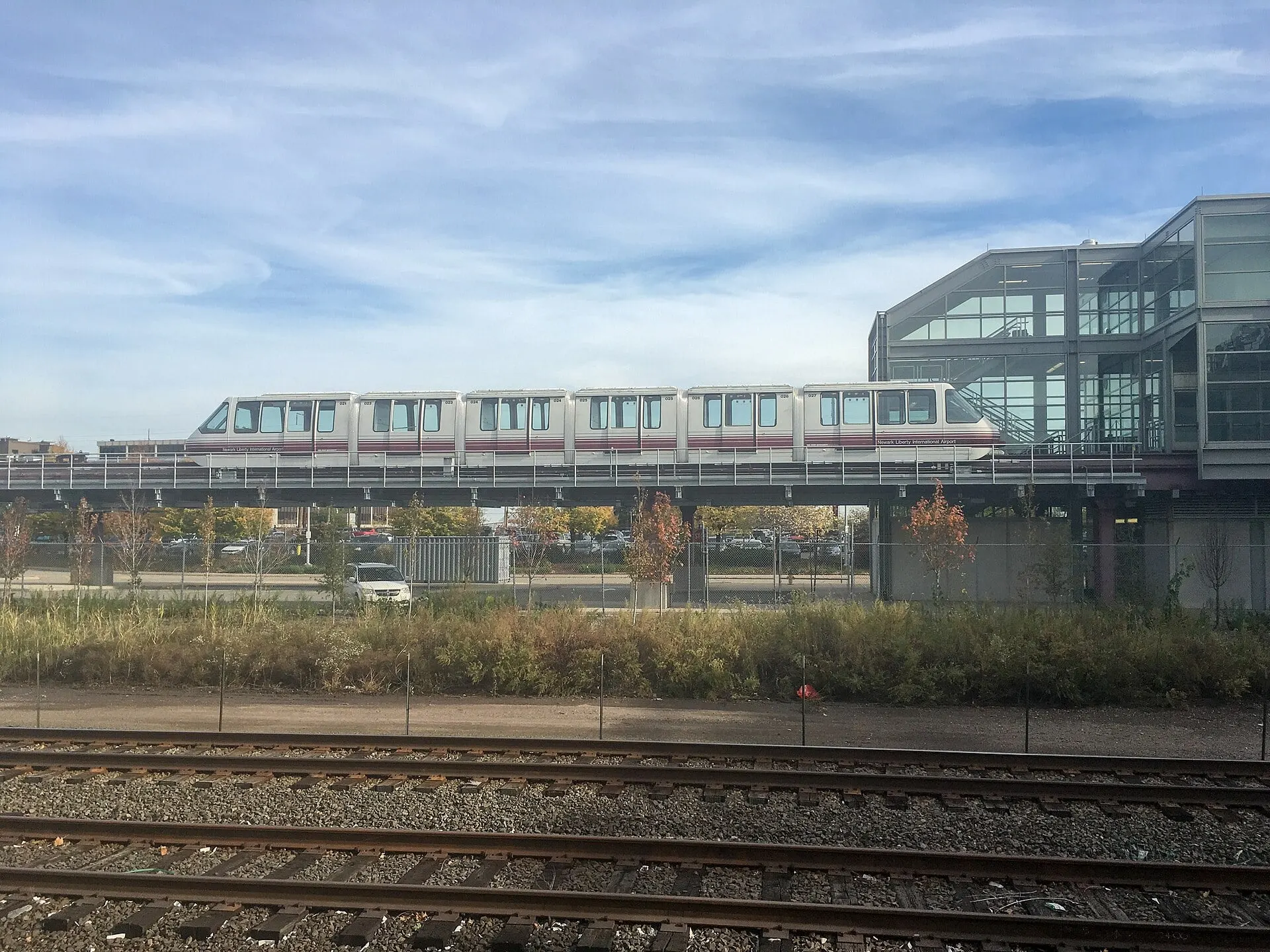 Newark Liberty International Airport station, where the AirTrain meets NJ Transit and Amtrak