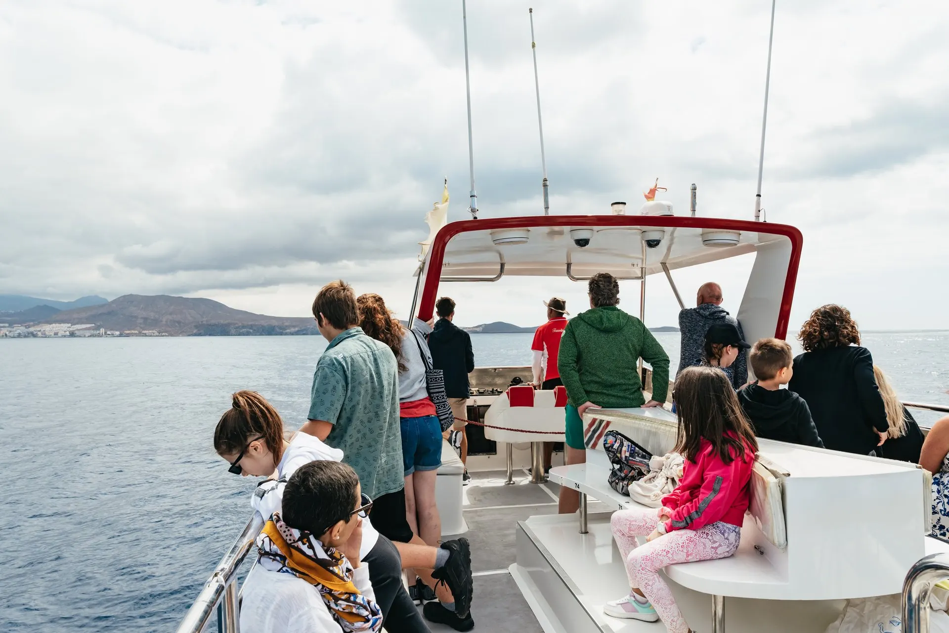 Passengers on deck during the trip